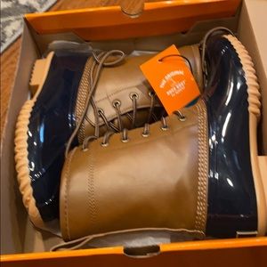 Sporto the original duck boots navy and tan